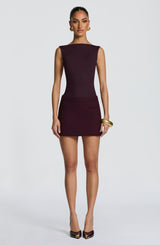 Edna Mini Skirt - Plum Skirt Babyboo Fashion Premium Exclusive Design