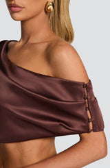 Edwina Top - Plum Brown Tops Babyboo Fashion Premium Exclusive Design