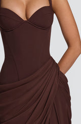 Elara Maxi Dress - Plum Brown Dress Babyboo Fashion Premium Exclusive Design
