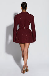 Elvira Mini Dress - Burgundy Sparkle Dress Babyboo Fashion Premium Exclusive Design