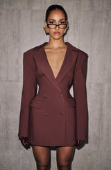 Elvira Mini Dress - Plum Brown Dress Babyboo Fashion Premium Exclusive Design