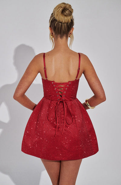Emma Mini Dress - Red - Image 4
