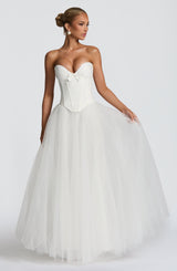 Ethel Maxi Skirt - Ivory Skirt Babyboo Fashion Premium Exclusive Design