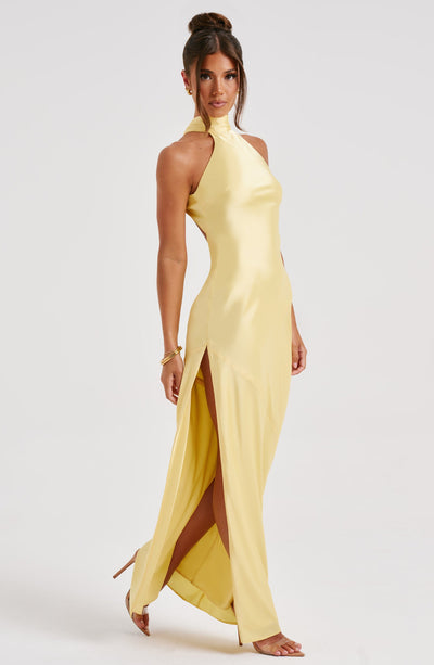 Shop Formal Dress - Etta Maxi Dress - Lemon fourth image