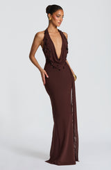 Fabia Maxi Dress - Plum Brown Dress Babyboo Fashion Premium Exclusive Design