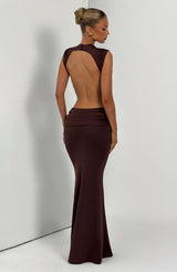 Fenella Maxi Dress - Plum Brown Dress Babyboo Fashion Premium Exclusive Design