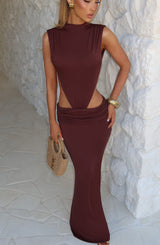 Fenella Maxi Dress - Plum Brown Dress Babyboo Fashion Premium Exclusive Design