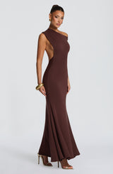 Fiora Maxi Dress - Plum Brown Dress Babyboo Fashion Premium Exclusive Design