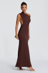 Fiora Maxi Dress - Plum Brown Dress Babyboo Fashion Premium Exclusive Design