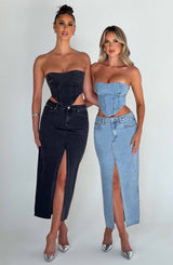 Flor Maxi Skirt - Blue Skirt Babyboo Fashion Premium Exclusive Design