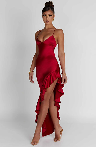 Shop Formal Dress - Flora Midi Dress - Red third image