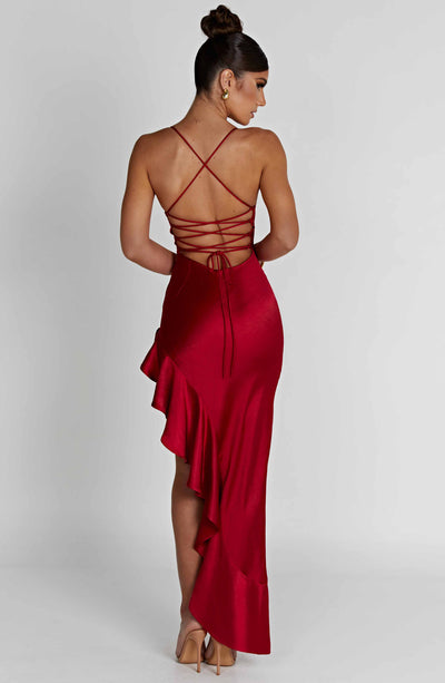 Shop Formal Dress - Flora Midi Dress - Red secondary image