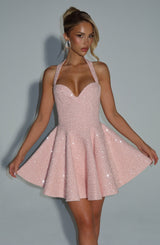 Georgette Mini Dress - Blush Dress Babyboo Fashion Premium Exclusive Design