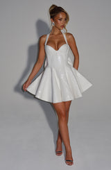 Georgette Mini Dress - Ivory Dress Babyboo Fashion Premium Exclusive Design