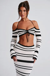 Georgia Top - Black/White Tops Babyboo Fashion Premium Exclusive Design