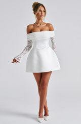 Georgianna Mini Dress - Ivory Dress Babyboo Fashion Premium Exclusive Design