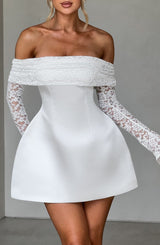 Georgianna Mini Dress - Ivory Dress Babyboo Fashion Premium Exclusive Design