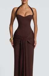 Gia Maxi Dress - Plum Brown Dress Babyboo Fashion Premium Exclusive Design