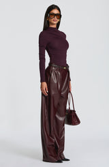 Glenda Pants - Plum Pants Babyboo Fashion Premium Exclusive Design