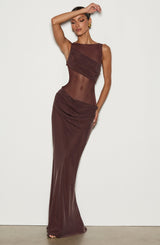 Gracelyn Maxi Dress - Plum Brown Dress Babyboo Fashion Premium Exclusive Design