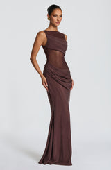 Gracelyn Maxi Dress - Plum Brown Dress Babyboo Fashion Premium Exclusive Design