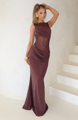 Gracelyn Maxi Dress - Plum Brown Dress Babyboo Fashion Premium Exclusive Design