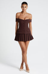 Gretchen Mini Skirt - Plum Brown Skirt Babyboo Fashion Premium Exclusive Design