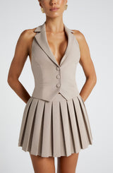 Gretchen Mini Skirt - Taupe Skirt Babyboo Fashion Premium Exclusive Design