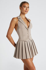 Gretchen Mini Skirt - Taupe Skirt Babyboo Fashion Premium Exclusive Design