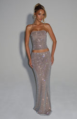 Hali Maxi Skirt - Silver Skirt Babyboo Fashion Premium Exclusive Design