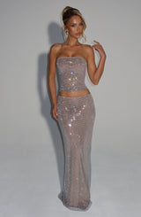 Hali Maxi Skirt - Silver Skirt Babyboo Fashion Premium Exclusive Design