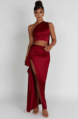 Halsey Maxi Skirt - Wine Skirt Babyboo Fashion Premium Exclusive Design