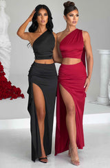Halsey Maxi Skirt - Wine Skirt Babyboo Fashion Premium Exclusive Design