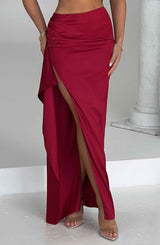 Halsey Maxi Skirt - Wine Skirt Babyboo Fashion Premium Exclusive Design