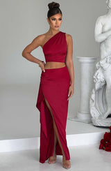 Halsey Maxi Skirt - Wine Skirt Babyboo Fashion Premium Exclusive Design