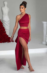 Halsey Maxi Skirt - Wine Skirt Babyboo Fashion Premium Exclusive Design