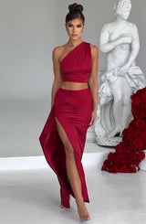 Halsey Maxi Skirt - Wine Skirt Babyboo Fashion Premium Exclusive Design