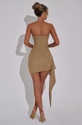 Hannah Mini Dress - Gold Sparkle Dress Babyboo Fashion Premium Exclusive Design