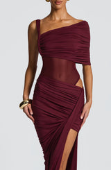 Henrietta Maxi Skirt - Cherry Lacquer Skirt Babyboo Fashion Premium Exclusive Design