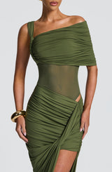 Henrietta Maxi Skirt - Khaki Skirt Babyboo Fashion Premium Exclusive Design