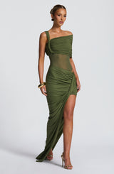 Henrietta Maxi Skirt - Khaki Skirt Babyboo Fashion Premium Exclusive Design