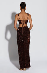 Inaya Maxi Skirt - Plum Brown Skirt Babyboo Fashion Premium Exclusive Design