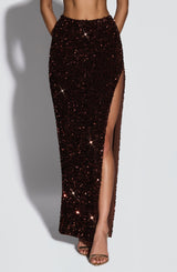 Inaya Maxi Skirt - Plum Brown Skirt Babyboo Fashion Premium Exclusive Design