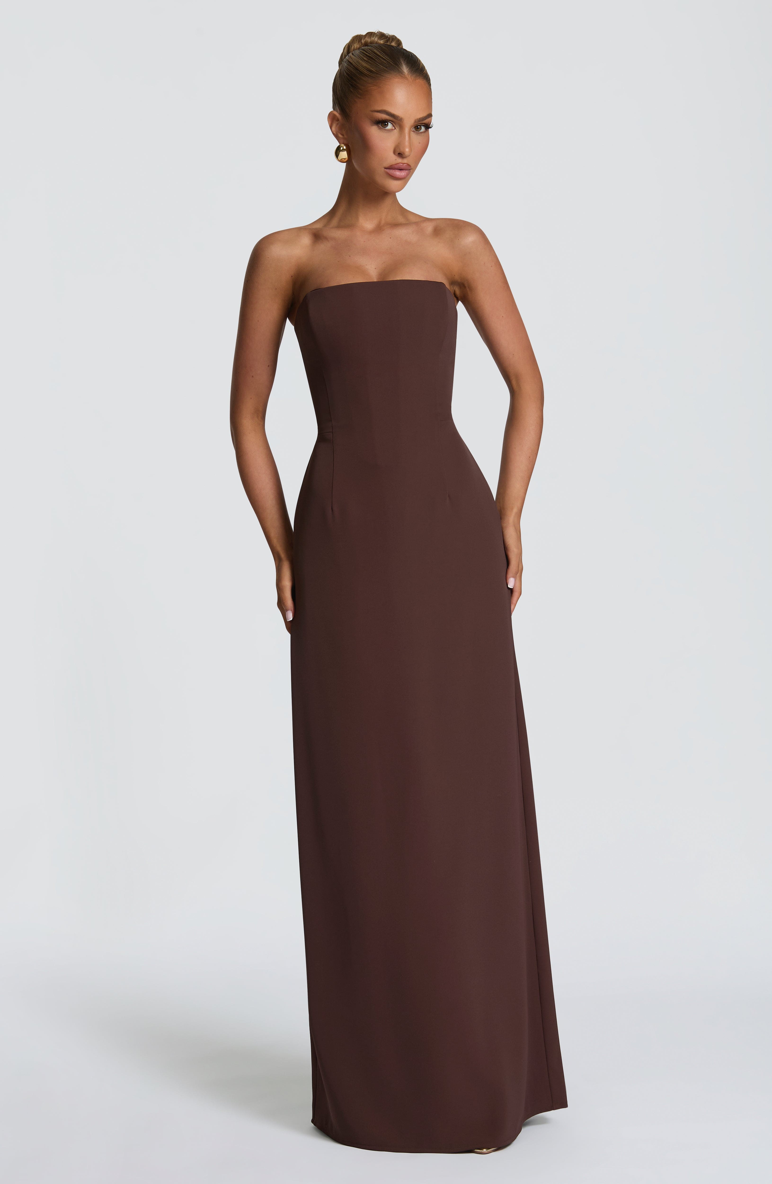Buy Irmina Maxi Dress - Plum Brown | Babyboo Fashion