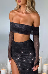 Jana Top - Black Sparkle Tops Babyboo Fashion Premium Exclusive Design