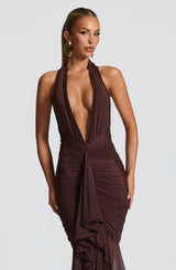 Janessa Maxi Dress - Plum Brown Dress Babyboo Fashion Premium Exclusive Design