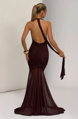 Janessa Maxi Dress - Plum Brown Dress Babyboo Fashion Premium Exclusive Design