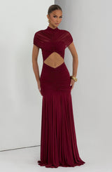 Jaya Maxi Dress - Burgundy Dress Babyboo Fashion Premium Exclusive Design