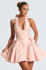 Jocelyn Mini Dress - Soft Peach Dress Babyboo Fashion Premium Exclusive Design