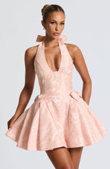 Jocelyn Mini Dress - Soft Peach Dress Babyboo Fashion Premium Exclusive Design